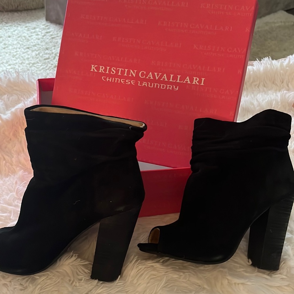 Kristin Cavallari - Chinese laundry peep toe suede bootie